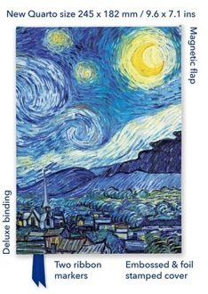Vincent Van Gogh: The Starry Night (Foiled Quarto Journal) - Flame Tree Quarto Notebook - Flame Tree Studio