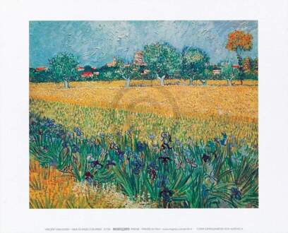 Vincent Van Gogh - Vista Di Arles Con Irises Kunstdruk 30x24cm