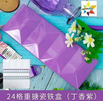 Vincent Zware Emaille Aquarel Palet, Verse Vijf Kleur, 24 Rooster, 21.2X7.7X2cm, vouwen Aquarel Pigment Doos paars