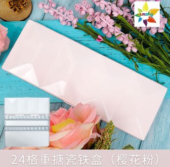 Vincent Zware Emaille Aquarel Palet, Verse Vijf Kleur, 24 Rooster, 21.2X7.7X2cm, vouwen Aquarel Pigment Doos roze