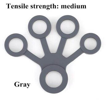 Vinger Grijper Weerstand Bands Vinger Brancard Siliconen Hand Exerciser Grip Kracht Pols Trainer Fitness Apparatuur Grijs