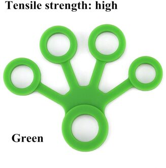 Vinger Grijper Weerstand Bands Vinger Brancard Siliconen Hand Exerciser Grip Kracht Pols Trainer Fitness Apparatuur Groen