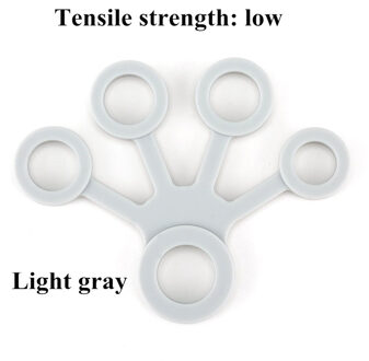 Vinger Grijper Weerstand Bands Vinger Brancard Siliconen Hand Exerciser Grip Kracht Pols Trainer Fitness Apparatuur licht grijs