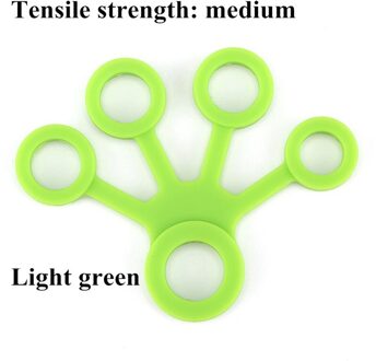 Vinger Grijper Weerstand Bands Vinger Brancard Siliconen Hand Exerciser Grip Kracht Pols Trainer Fitness Apparatuur licht groen