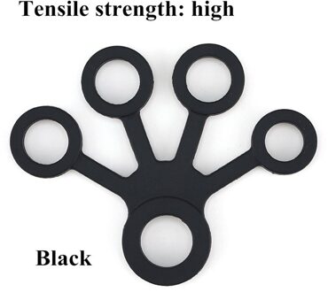 Vinger Grijper Weerstand Bands Vinger Brancard Siliconen Hand Exerciser Grip Kracht Pols Trainer Fitness Apparatuur zwart