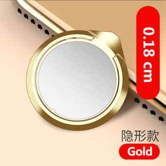 Vinger Ring Metalen Mobiele Telefoon Standhouder Graden Rotatie Voor Iphone 11 Pro Voor Samsung S9 Alle Mobiele Telefoons Stand tablet 0.18cm goud