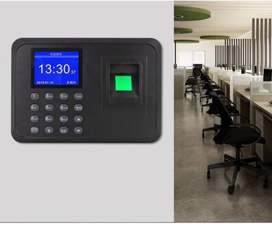 Vingerafdruk Presentielijst Machine Lcd Display Usb Vingerafdruk Aanwezigheidsregistratie Systeem Klok Werknemer Controleren-In Recorder (Us Plug)