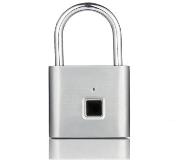 Vingerafdruk Slot Digitale Deurslot Candado Huella Smart Security Keyless Usb Oplaadbare Hangslot Met Zelf Ontwikkelen Chip Zilver