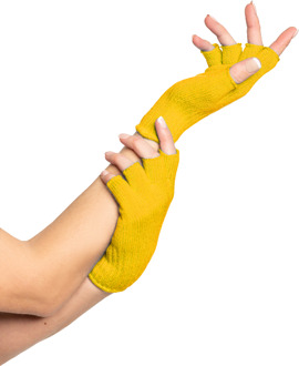Vingerloze handschoenen geel Geel - Beige - Creme