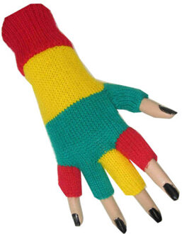 Vingerloze handschoenen - rood/geel/groen - Limburg thema - verkleed handschoen
