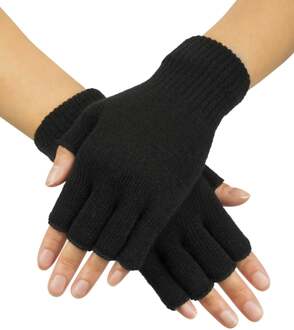 vingerloze handschoentjes zwart one size