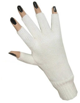 Vingerloze verkleed handschoenen - wit - volwassenen - Carnaval