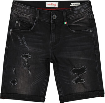Vingino Jongens korte jeans chavez dark black vintage Zwart - 128