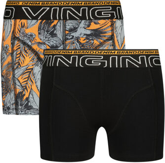 Vingino Jongens ondergoed 2-pack boxers leaf deep Zwart - 104