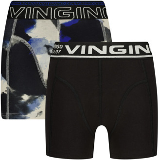 Vingino Jongens ondergoed 2-pack boxers smokey deep Zwart - 104