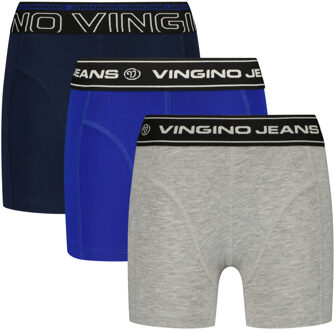 Vingino Jongens ondergoed 3-pack boxers solid Blauw - 128