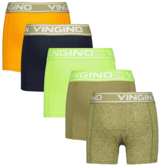 Vingino Jongens ondergoed 5-pack boxers fine art laurel Groen - 128