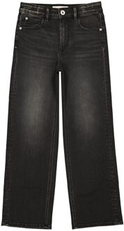 Vingino Meiden jeans cato wide leg dark grey vintage Zwart - 146