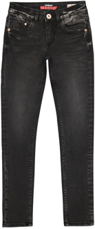 Vingino Meiden jeans super skinny flex fit bernice black vintage Zwart - 116