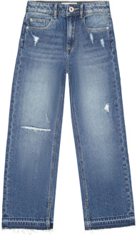 Vingino Meiden jeans wide leg fit cato blue vintage Denim - 122