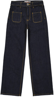 Vingino Meiden jeans wide leg fit cato pocket deep dark Blauw - 116
