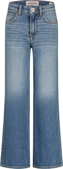 Vingino winter jeansbroek meisjes - blauw - Carlice - extra wide leg fit - Maat 122