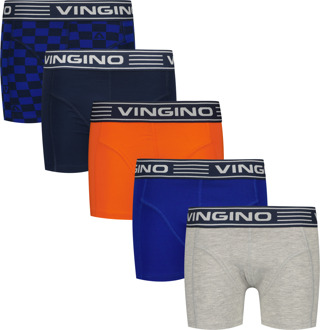 Vingino winter ondergoed jongens - donker blauw - Color check 5-pack - classic boxer - Maat 158/164