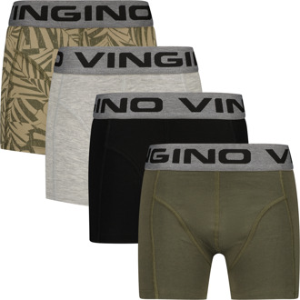 Vingino winter ondergoed jongens - groen - Graphic 4-pack - classic boxer - Maat 146/152