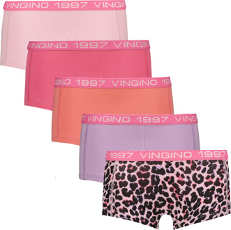 Vingino winter ondergoed meisjes - roze - Girls-boxer-5pack - Maat 98/104