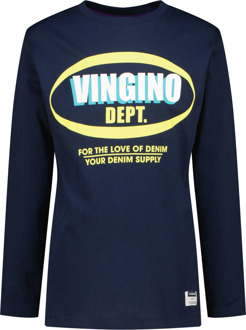 Vingino winter t-shirt jongens - donker blauw - Jayden - regular fit - Maat 128