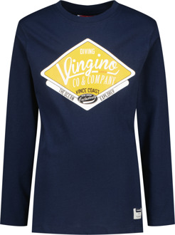 Vingino winter t-shirt jongens - donker blauw - Jicane - regular fit - Maat 116