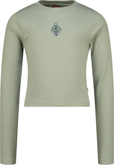 Vingino winter top meisjes - groen - Basic crop longsleeve - rib - Maat 164