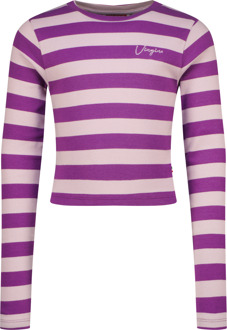 Vingino winter top meisjes - paars - Basic crop top - rib, strepen - Maat 164