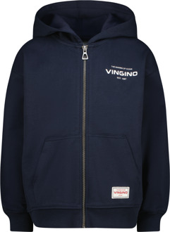 Vingino winter vest jongens - blauw - Basic-Vest - oversized fit - Maat 128