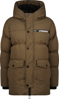 Vingino winter winterjas jongens - donker bruin - Tanso - lang - Maat 128