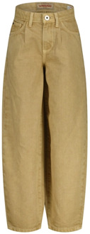 Vingino zomer jeans broek meisjes - Camilla - bruin - balloon fit - Maat 140