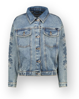 Vingino zomer spijkerjasje meisjes - blauw - Tori - loose fit - Maat 104