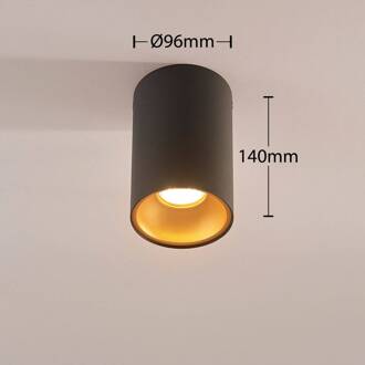 Vinja - Plafondlamp met binnenreflector zwart, goud