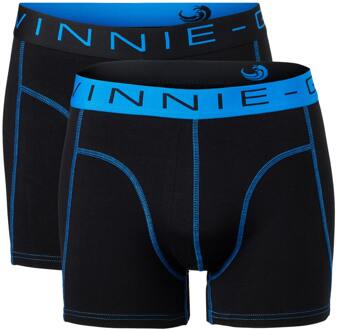 Vinnie-G Boxershorts 2-pack Black/Blue Stitches-L Zwart - L