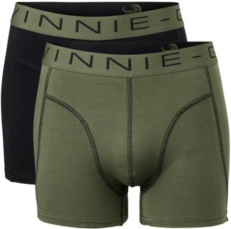 Vinnie-G Boxershorts 2-pack Black / Forest Green Combo-S Groen,Zwart - S