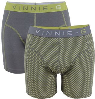 Vinnie-G boxershorts Lime Dot - Grey 2-pack