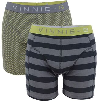 Vinnie-G boxershorts Lime Dot - Stripe 2-pack