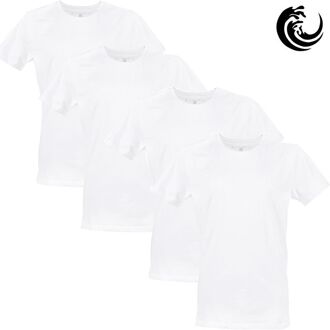 Vinnie-G Heren T-shirt Ronde hals Wit 4-pack-L - L