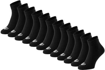 Vinnie-G Quartersokken 12-pack Zwart-35/38 - 35/38
