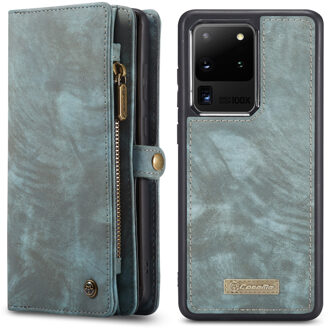 vintage 2 in 1 portemonnee hoes - Samsung Galaxy S20 Ultra - Blauw