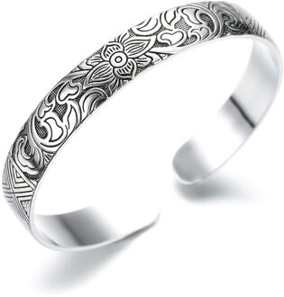 vintage 925 sterling zilver Mannen en vrouwen manchet armband bangles viking indian sieraden Eenvoudige pulseira 6