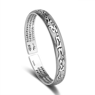 vintage 925 sterling zilver Mannen en vrouwen manchet armband bangles viking indian sieraden Eenvoudige pulseira 7
