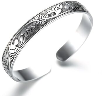 vintage 925 sterling zilver Mannen en vrouwen manchet armband bangles viking indian sieraden Eenvoudige pulseira