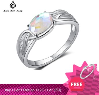 Vintage 925 Sterling Zilveren Ringen Bohemen Stijl Ovale Maansteen Ring Wedding Party Fijne Sieraden (Lam Hub Fong) 7