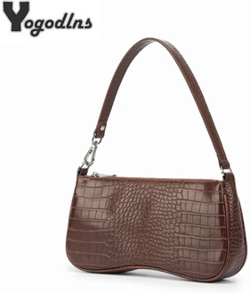 Vintage Alligator Baguette Bag Luxury Designer PU Leather Handbag 2020 Fashion Shoulder Bag Women's Crossbody Underarm Bags